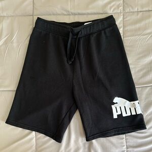 Puma Boys Black Shorts with Logo, Size 14-16